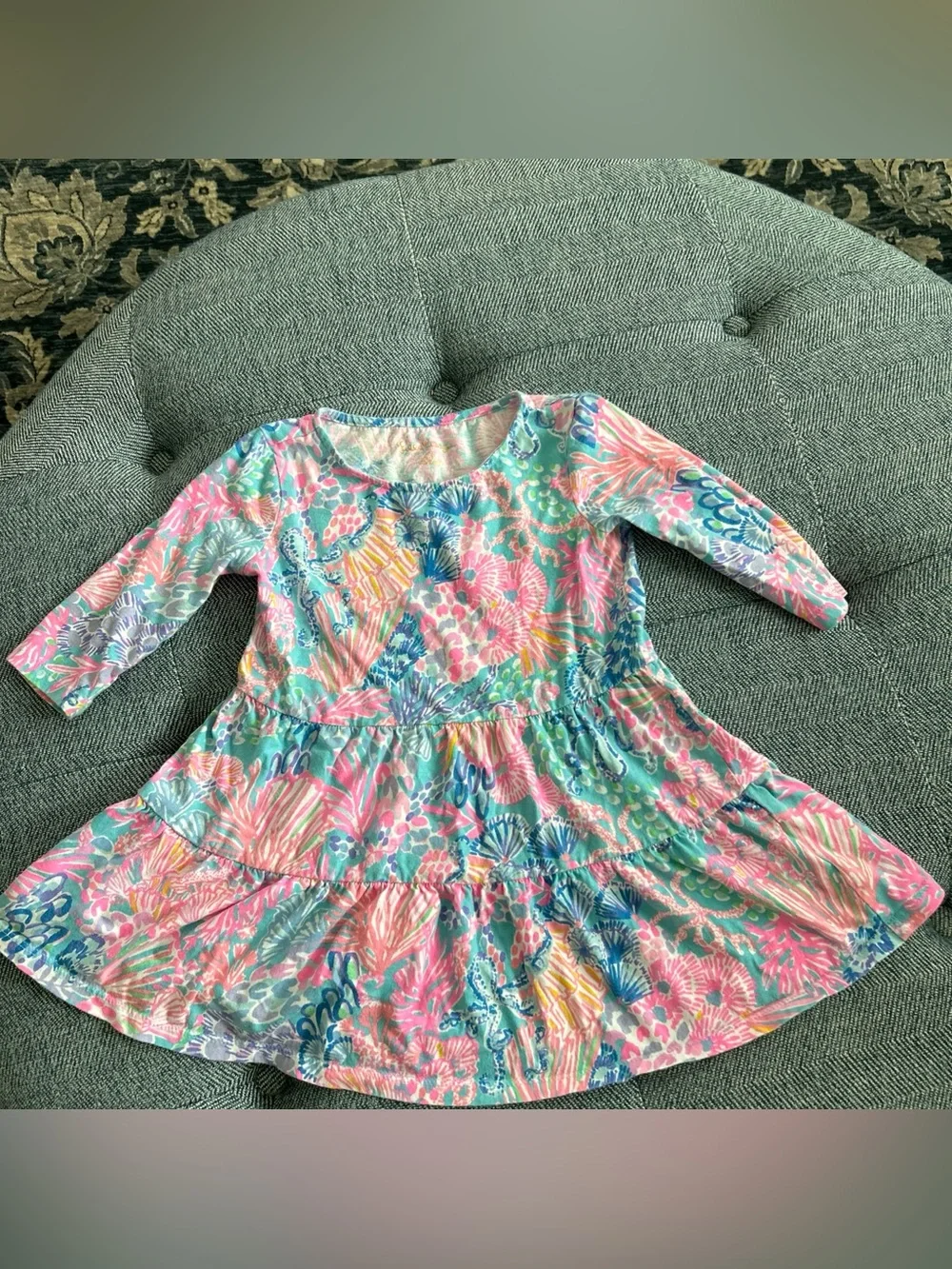 Lilly Pulitzer Girl's Pink Mini Geanna Long Sleeve Cotton Dress - XSmall (2-3)